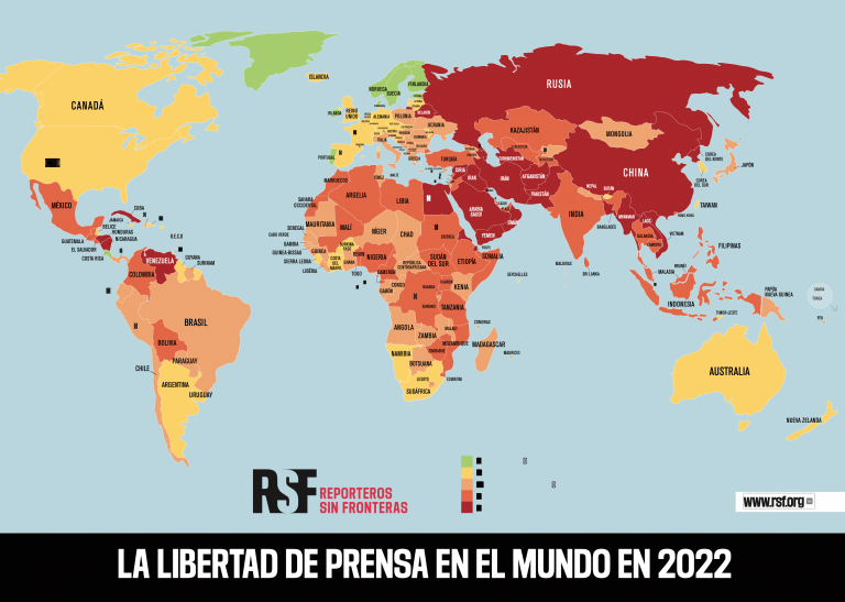 CLASIFICACIÓN MUNDIAL PARA LA LIBERTAD DE PRENSA 2022